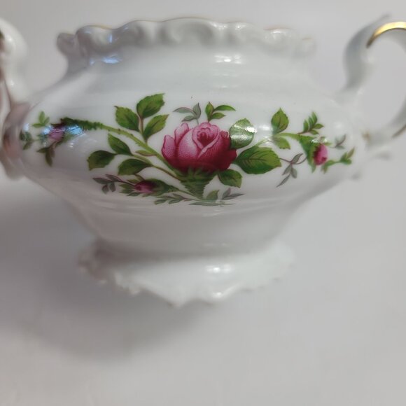 Traditions China Johann Haviland Moss Rose Sugar Bowl White with Pink Roses - Picture 11 of 16